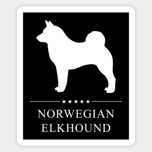 Norwegian Elkhound Dog White Silhouette Magnet